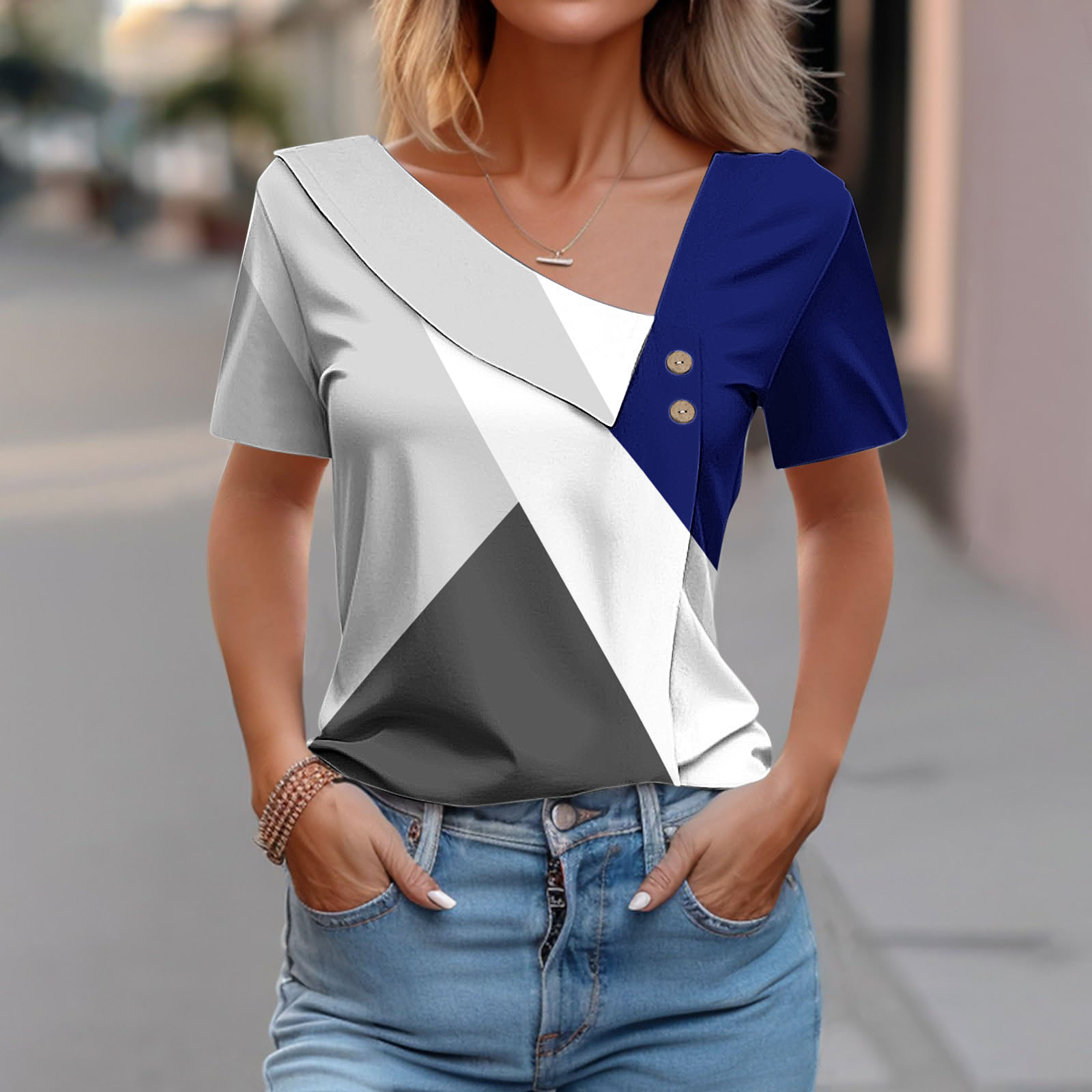 Tie Dye Shirt Vintage - Fashion Short Sleeve Women T Shirt