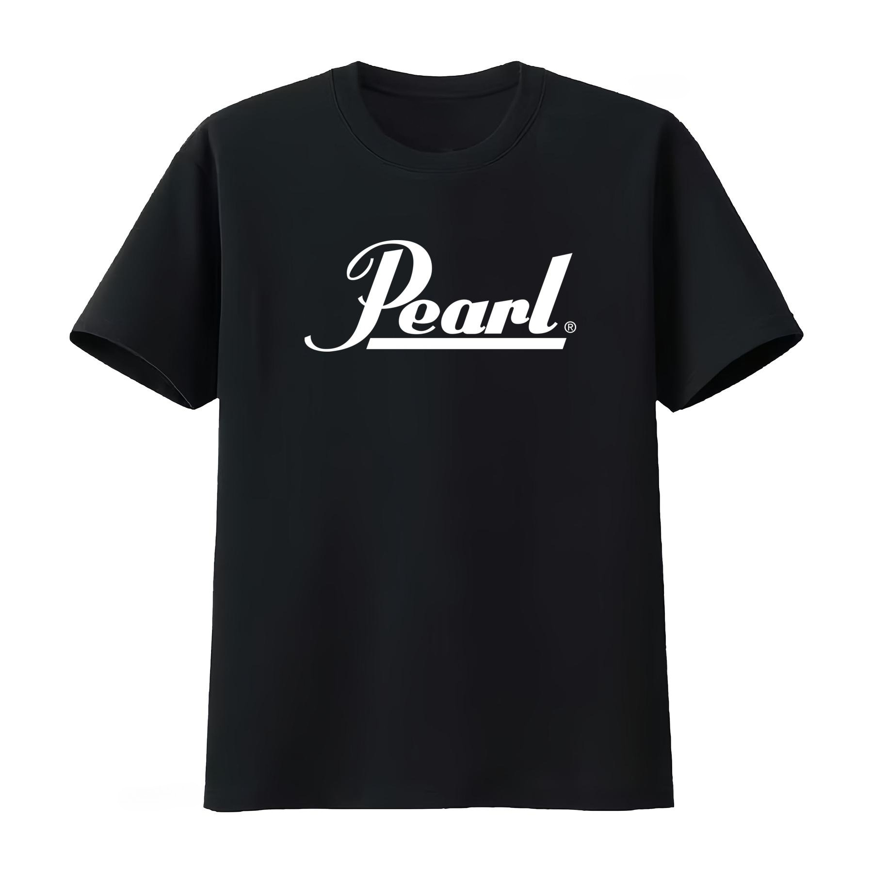 Vintage Fashion Icons - Pearl Drums Logo T Shirt Black