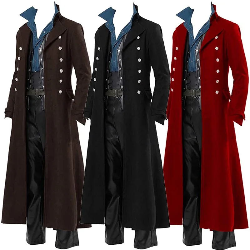 Vintage Fashion Jacket - Medieval Men's Pirate Costume Steampunk Vintage
