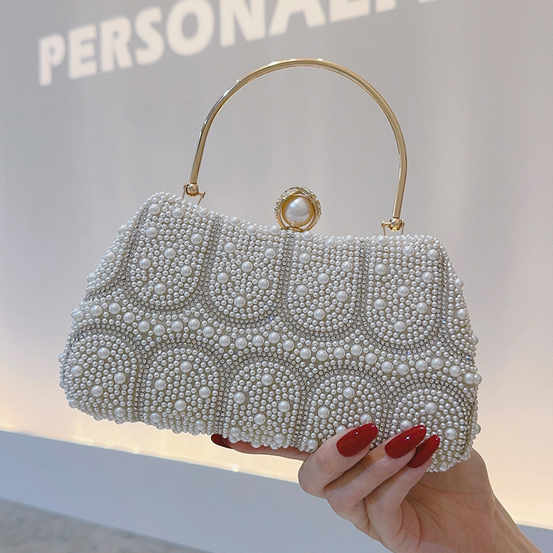 Vintage Fashion Events - 2025 Vintage Pearl Beaded Clutch Bag,