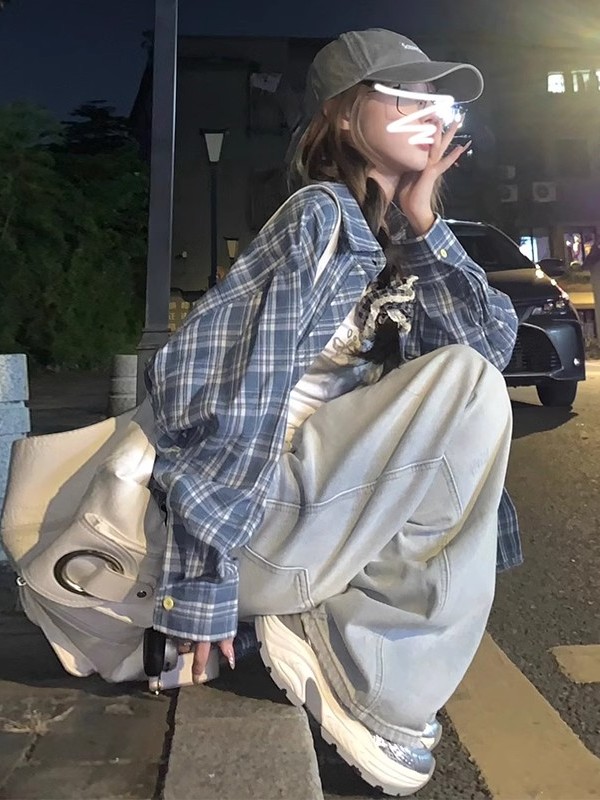 Vintage Fashion Hong Kong - Retro Hong Kong Style Plaid Shirt