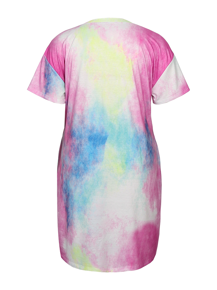 Plus Size Women's Casual Dress - đánh giá và giá Tie Dye Shirt Vintage