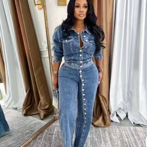 Jeans Suit Women Denim 2 Piece - đánh giá và giá Vintage Fashion Jacket
