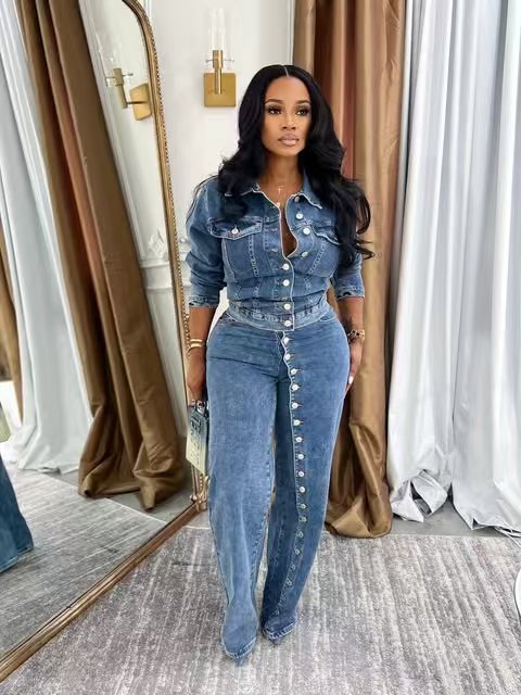 Jeans Suit Women Denim 2 Piece - đánh giá và giá Vintage Fashion Jacket