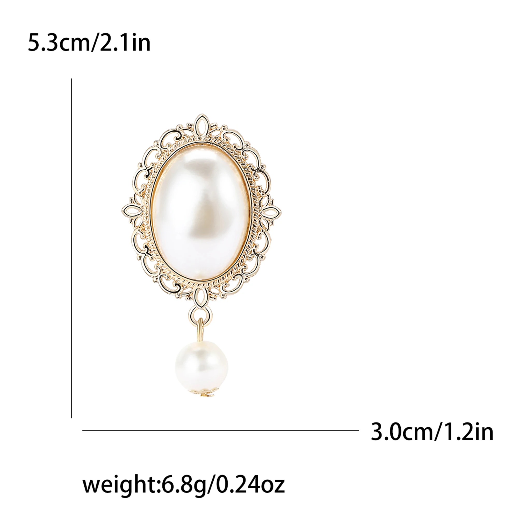 Vintage Pearl Oval Baroque Bro - đánh giá và giá Vintage Fashion Events