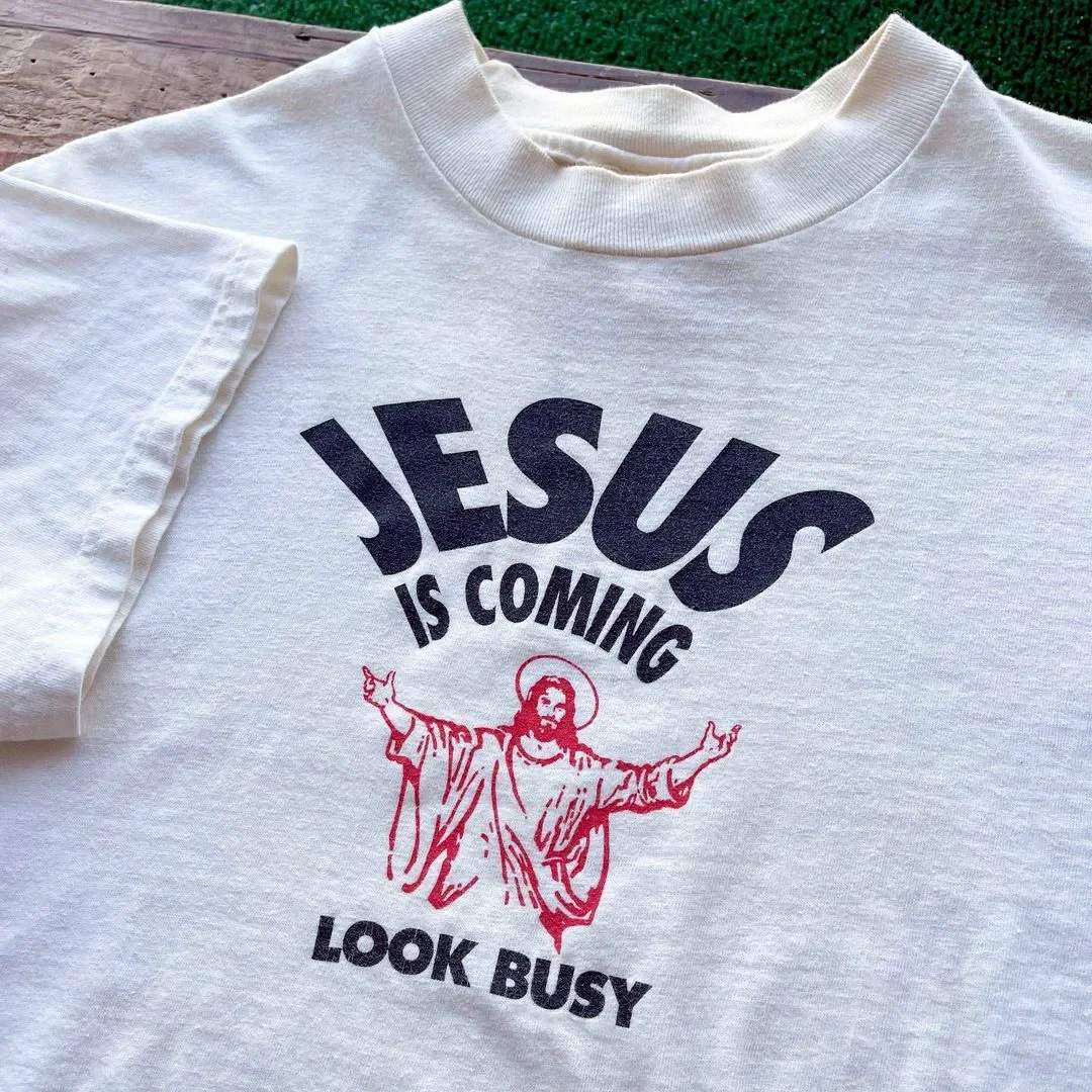 Jesus is Coming Look Busy Prin - đánh giá và giá Tie Dye Shirt Vintage