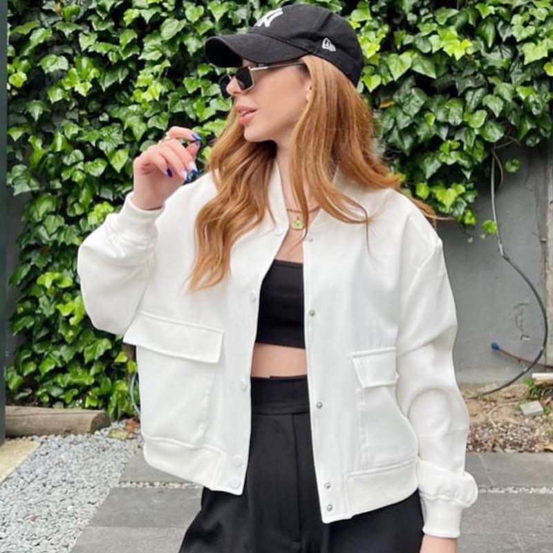 HXAO Women's Bomber Jacket Cro - đánh giá và giá Varsity Jacket Wool