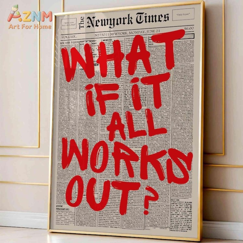 AZNM Vintage Newspaper Backgro - đánh giá và giá Vintage Fashion Wall Art