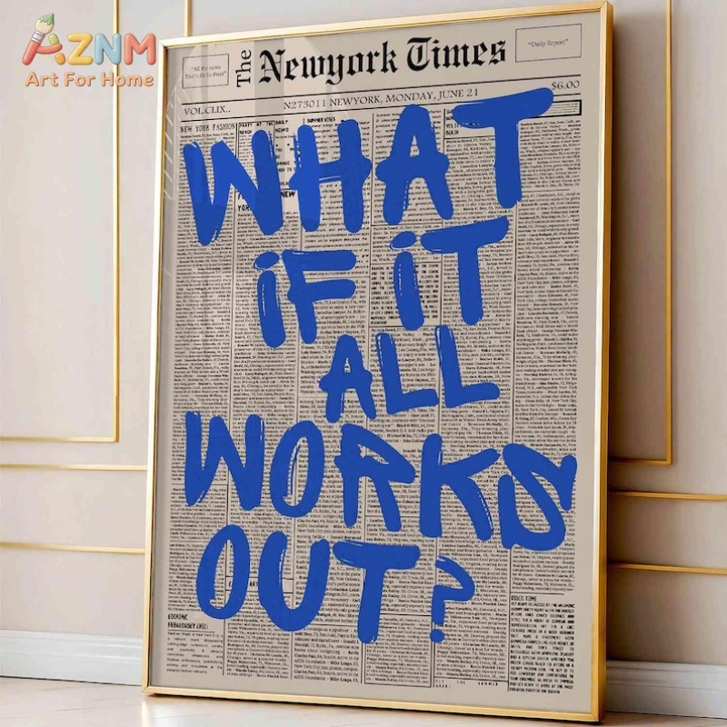AZNM Vintage Newspaper Backgro - đánh giá và giá Vintage Fashion Wall Art