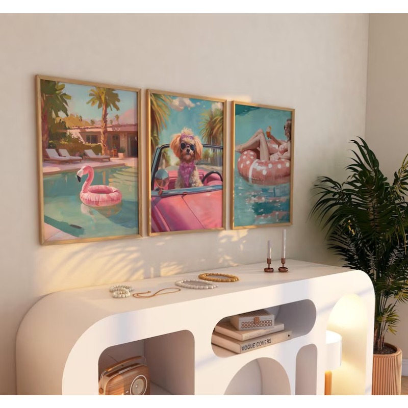 Vintage Girly Summer Pool Part - đánh giá và giá Vintage Fashion Wall Art