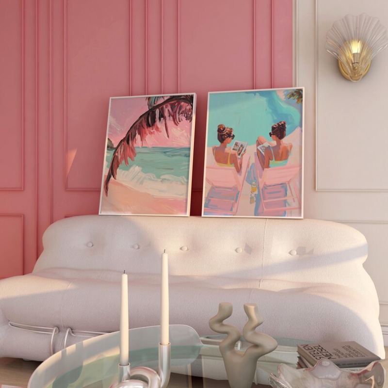 Vintage Girly Summer Pool Part - đánh giá và giá Vintage Fashion Wall Art