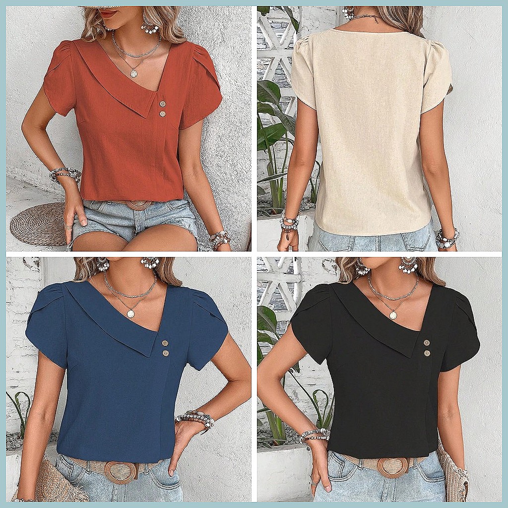 2024 Summer Vintage Solid Colo - đánh giá và giá Vintage Fashion For Women