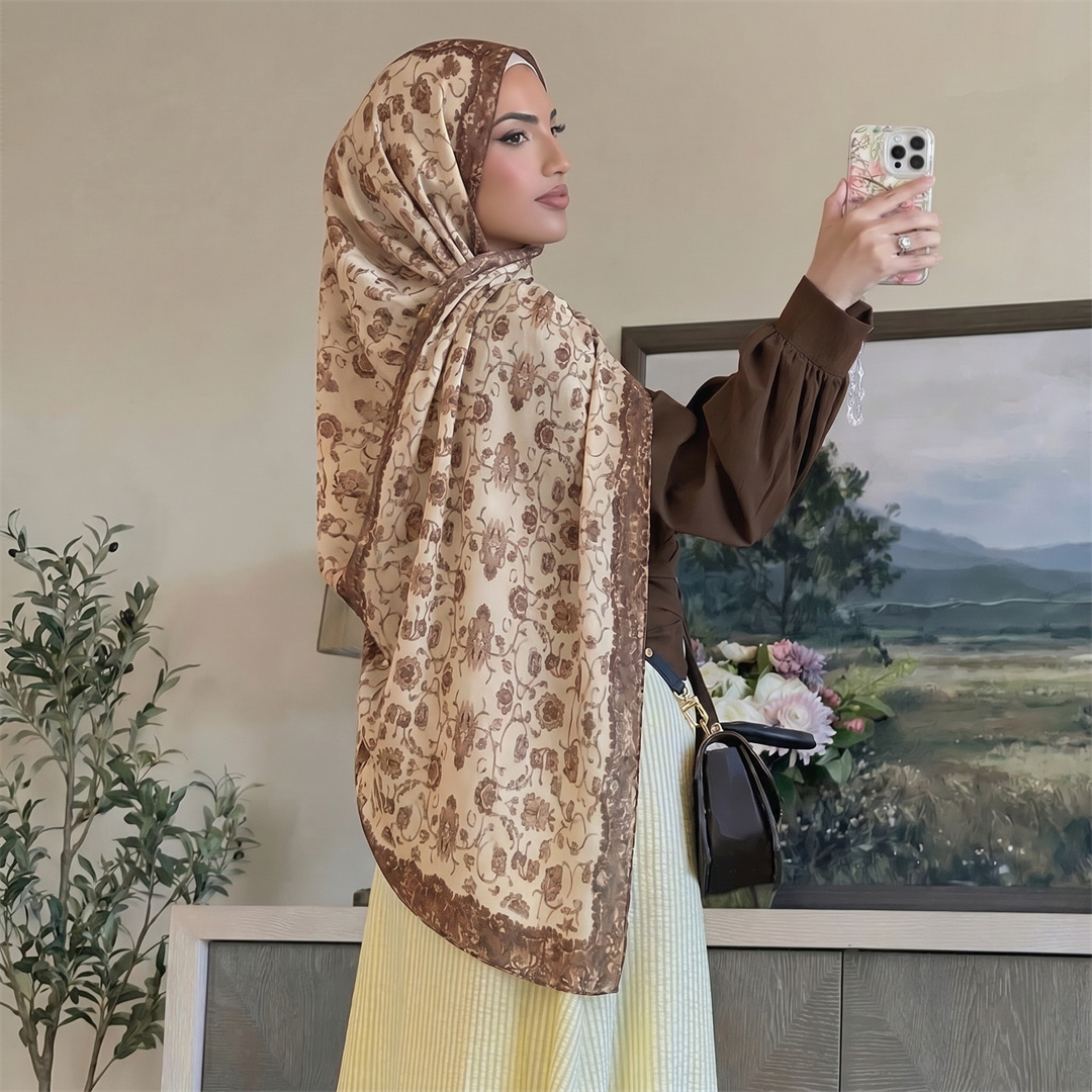 Vintage Floral Print Hijab Sof - đánh giá và giá Vintage Fashion For Women
