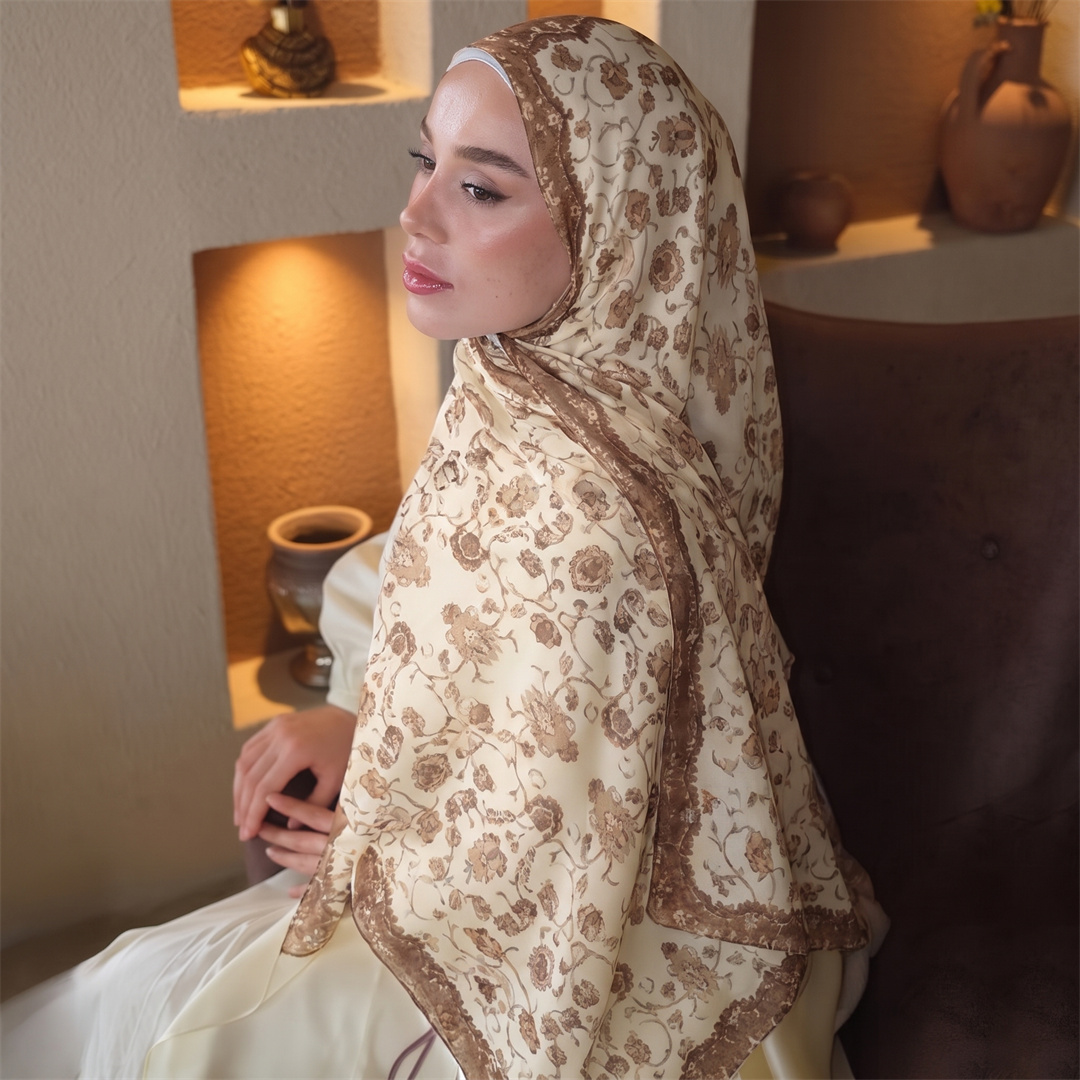 Vintage Floral Print Hijab Sof - đánh giá và giá Vintage Fashion For Women